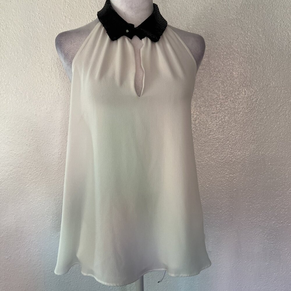 Olsenboye Women’s Halter Neck ‎ Sleeveless Top Blouse Glam Size Small